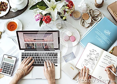Writing Working Information Women Casual Concept Stock Photo