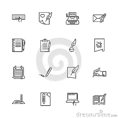 Writing - Flat Vector Icons Stock Photo