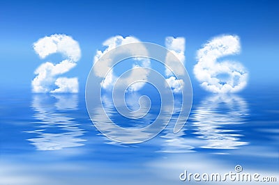 2016 written with clouds Stock Photo