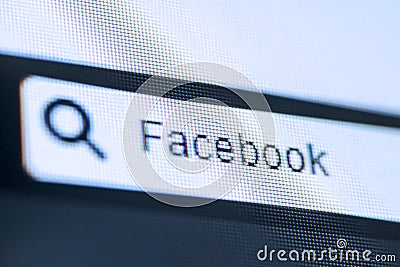 Written Facebook word on the browser tab Editorial Stock Photo
