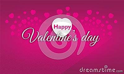 Written Happy Valentine's Day on a pink patterned Stock Photo