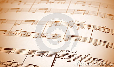 Written Music Sheet Stock Photo