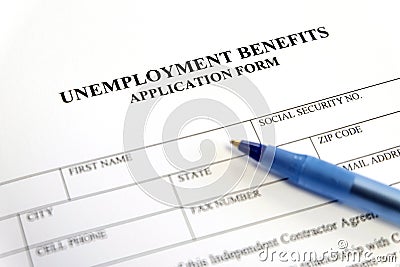 Unemployment Benefits Application Form Stock Photo