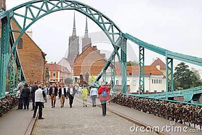 Wroclaw bridge Editorial Stock Photo