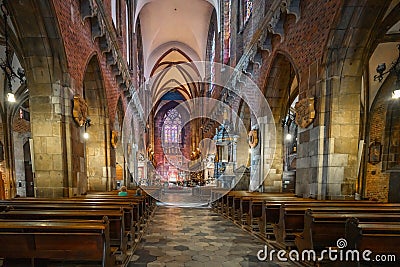 Cathedral of St. John the Baptist Interior - Wroclaw, Poland Editorial Stock Photo