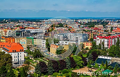 Aerial panoramic cityscape of Wroclaw Editorial Stock Photo