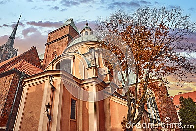 Wroclaw, Poland. Cathedral John the Baptist. Autumn Stock Photo