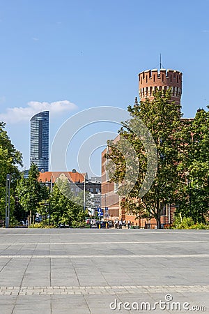 View of the buildings and architecture of the central part of Wroclaw Editorial Stock Photo