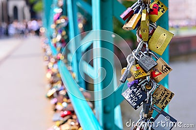 WROCLAW, POLAND - JUNE, 2017: The Famous Love Padlocks, which ha Editorial Stock Photo