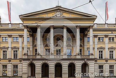 Facade of historic opera house with elegant details Editorial Stock Photo