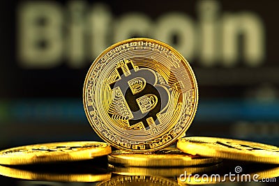 WROCLAW, POLAND - OCTOBER 14, 2017: High interest in bitcoin, new virtual money. Conceptual image for worldwide cryptocurrency and Editorial Stock Photo