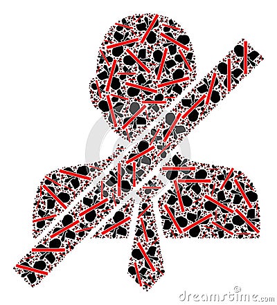 Wrong Clerk Recursive Mosaic of Wrong Clerk Icons Vector Illustration