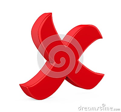 Wrong Cross Symbol Isolated Stock Photo