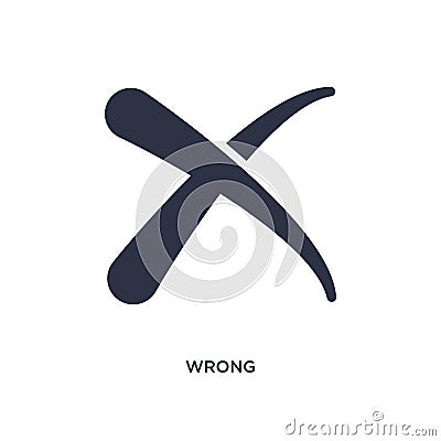 wrong icon on white background. Simple element illustration from web navigation concept Vector Illustration