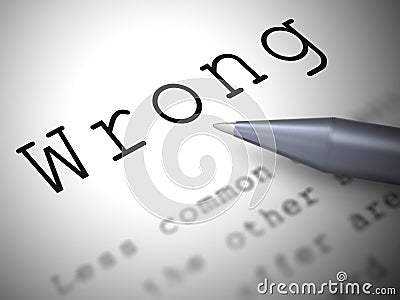 Wrong or incorrect concept icon means defective and flawed- 3d illustration Cartoon Illustration