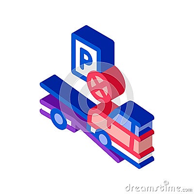 Wrong Parking Car isometric icon vector illustration Vector Illustration