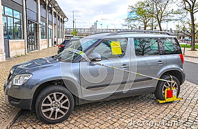 Wrong parking punishment Editorial Stock Photo