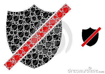 Wrong Shield Recursion Icon Collage Vector Illustration