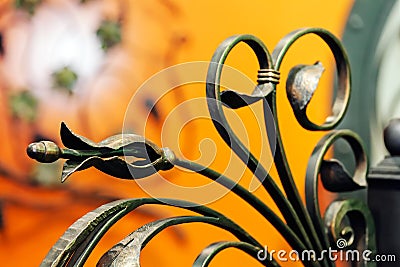 Wrought iron fence Stock Photo