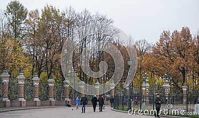 Wrought Iron Fence and park. Editorial Stock Photo