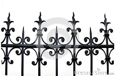 Wrought iron fence Stock Photo