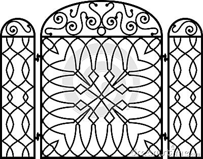 Wrought Iron Fireplace Screen Vector Illustration Vector Illustration