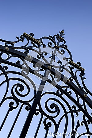 Wrought iron gate Stock Photo