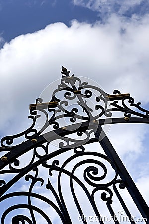 Wrought iron gate Stock Photo