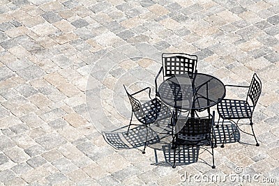 Wrought Iron patio furniture set Stock Photo