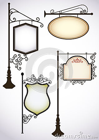 Wrought iron signs Vector Illustration