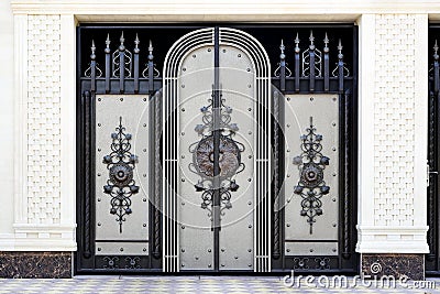 Wrought metal gates Stock Photo