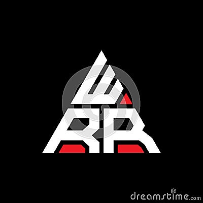WRR triangle letter logo design with triangle shape. WRR triangle logo design monogram. WRR triangle vector logo template with red Vector Illustration
