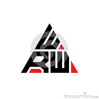 WRW triangle letter logo design with triangle shape. WRW triangle logo design monogram. WRW triangle vector logo template with red Vector Illustration