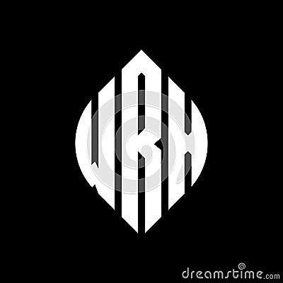 WRX circle letter logo design with circle and ellipse shape. WRX ellipse letters with typographic style. The three initials form a Vector Illustration
