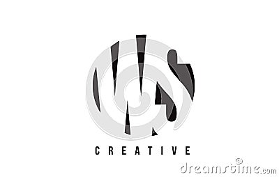 WS W S White Letter Logo Design with Circle Background. Vector Illustration