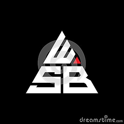 WSB triangle letter logo design with triangle shape. WSB triangle logo design monogram. WSB triangle vector logo template with red Vector Illustration