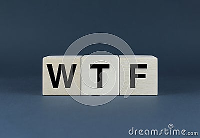 Wtf. Cubes form the word WTF Stock Photo