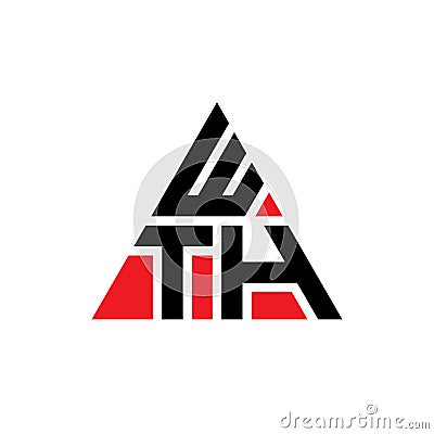 WTH triangle letter logo design with triangle shape. WTH triangle logo design monogram. WTH triangle vector logo template with red Vector Illustration