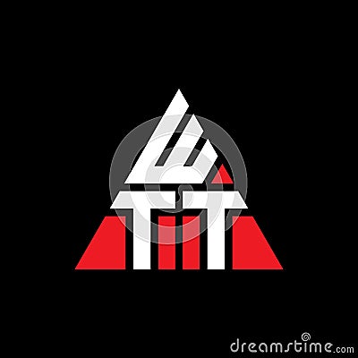 WTT triangle letter logo design with triangle shape. WTT triangle logo design monogram. WTT triangle vector logo template with red Vector Illustration