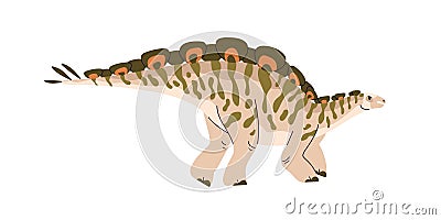 Wuerhosaurus, prehistoric reptile, extinct dinosaur. Prehistory animal of Jurassic period. Big huge dino lizard profile Vector Illustration