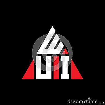 WUI triangle letter logo design with triangle shape. WUI triangle logo design monogram. WUI triangle vector logo template with red Vector Illustration