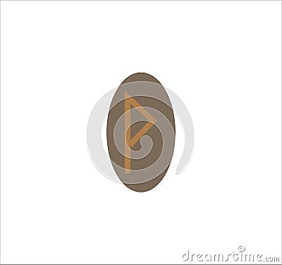 The Wunjo Viking rune symbol for web and mobile design isolated on a white background Cartoon Illustration
