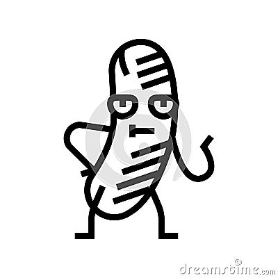 wurst meat character line icon vector illustration Vector Illustration