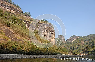 Nine Bends River at Wuyishan Mountains, Fujian Province, China Stock Photo
