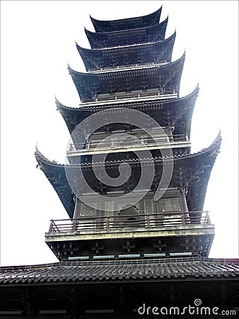 Wuzhen water town, Zhejiang province, China. Architecture, history, art and tower Stock Photo