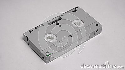 WVHS videocassette on white background, back view Stock Photo