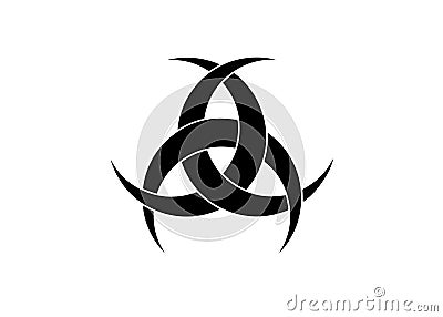 The Emblem Of Diane De Poitiers, Three Interlaced Crescents moon. Religion symbol, Odin icon. Celtic sacred flower Wiccan sign Vector Illustration