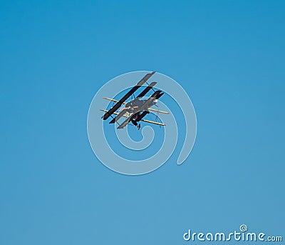 Dogfights in the sky. WW1 aircraft re-enact fights in flight Editorial Stock Photo