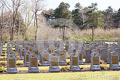 WW1 Belgium world war one cemetery in the Depanne Editorial Stock Photo