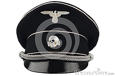 WW2 German nazi SS black forage cap Editorial Stock Photo